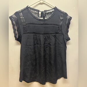 Daniel Rainn Black Lace Blouse M NWT